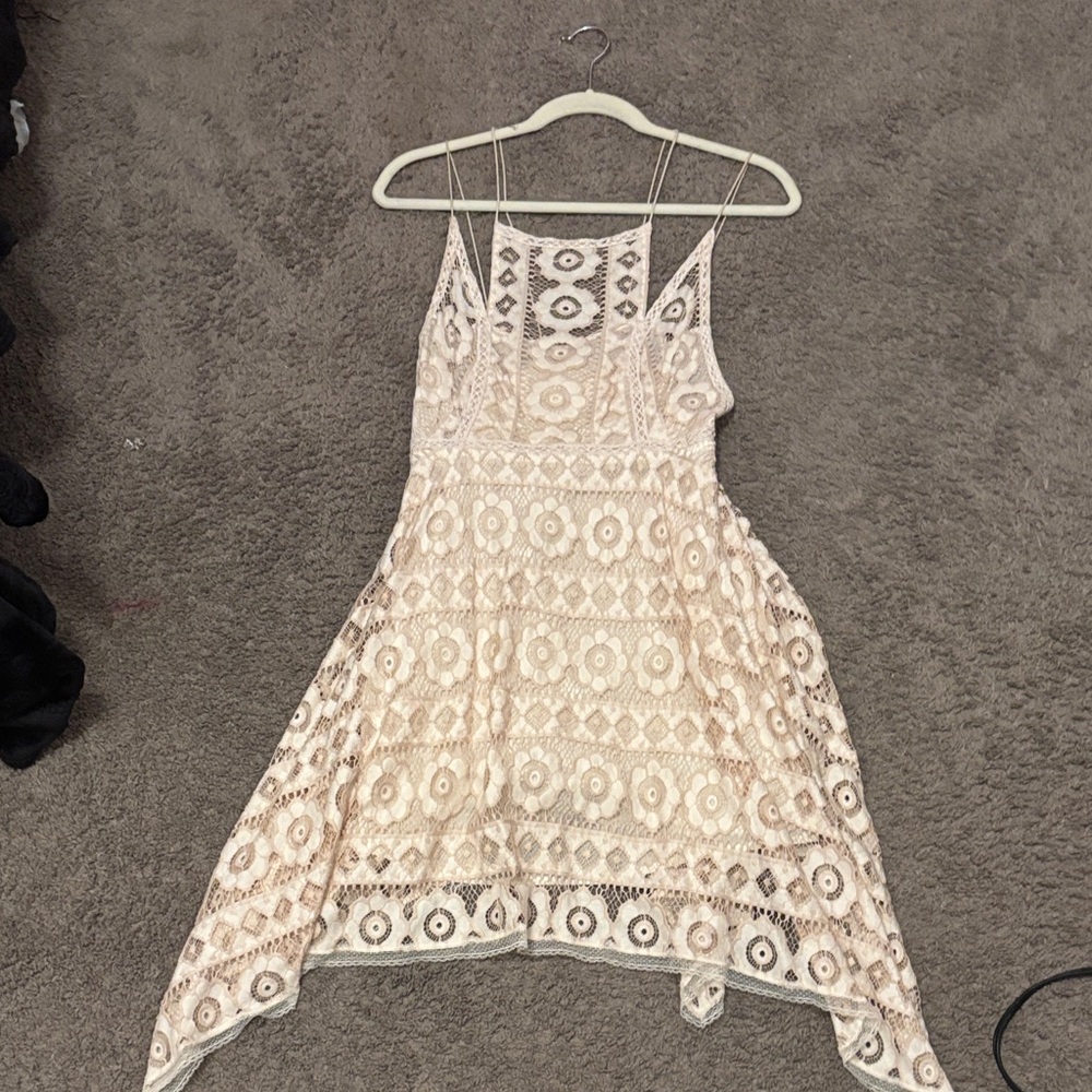 Elegant free people Cream Lace Dress